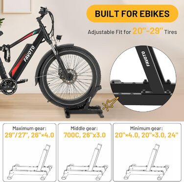Підставка для електровелосипеда Favoto - утримувач для шосейної та звичайної велосипедів (20-29 дюймів, до 38 кг)