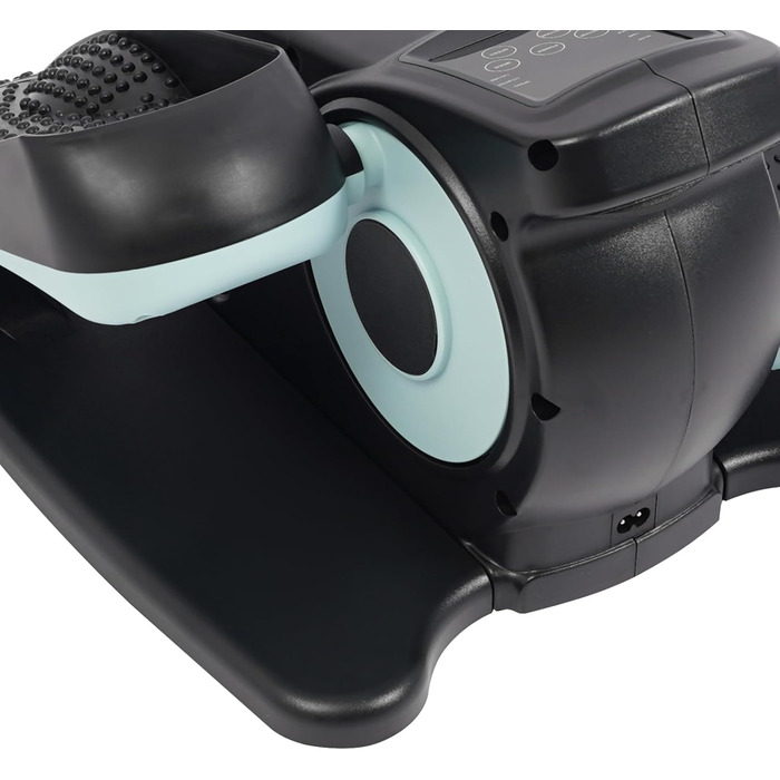 Еліптичний тренажер під стіл з пультом та дисплеєм, регульована швидкість, електричний, для ніг та рук (Чорний+Блакитний)