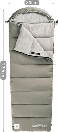Спальний мішок Naturehike з бавовни з капюшоном, 3-сезонний, легкий, портативний, з'єднуваний, наповнювач M180/M300, високоякісна бавовна, колір 'Кіпінблотгрюн'