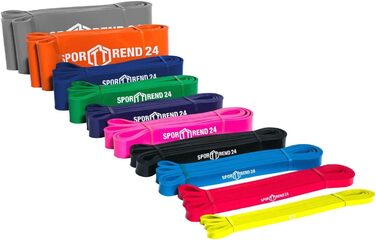 Фітнес-стрічки Sporttrend 24, різна жорсткість і кольори, 104 см, для силових і мобільних вправ