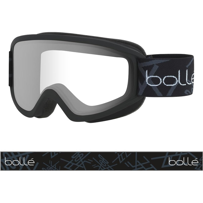 Окуляри для сноуборду та гірськолижного спорту Bollé FREEZE & PLUS чорні матові - захист від запотівання, подвійний екран, вентильований каркас Vermillon Kat 0 Vermillon Clear