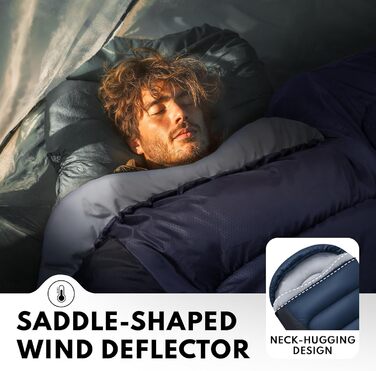 Спальний мішок XXL для дорослих, тепла погода, для кемпінгу, зимових походів, полювання та подорожей (3,2 кг, блакитний)