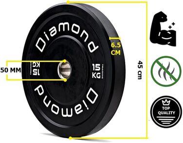Олімпійський диск G5 HT SPORT 15 кг, Ø50 мм, для штанги та гантелей, професійний, для тренажерного залу та дому