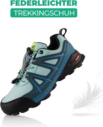 Черевики для трекінгу та трейлраннінгу для жінок та чоловіків, дихаючі, 45 EU, блакитні