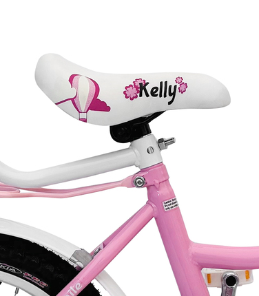Дитячий велосипед Kelly 16 дюймів, рожевий, з бічними коліщатками