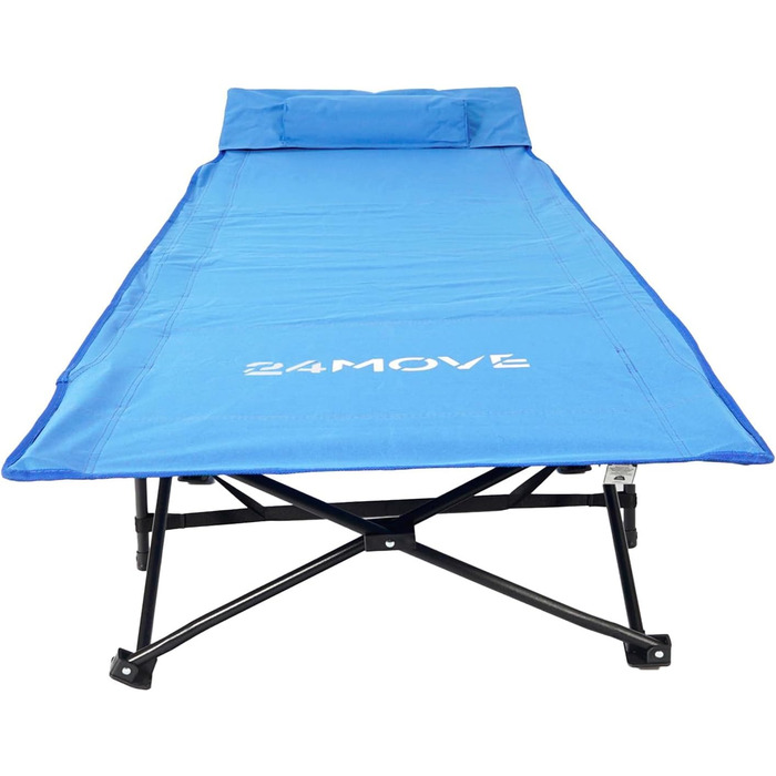Розкладне ліжко 24MOVE® для кемпінгу та відпочинку на природі, 190 x 67 x 34 см, до 150 кг, з сумкою, блакитне