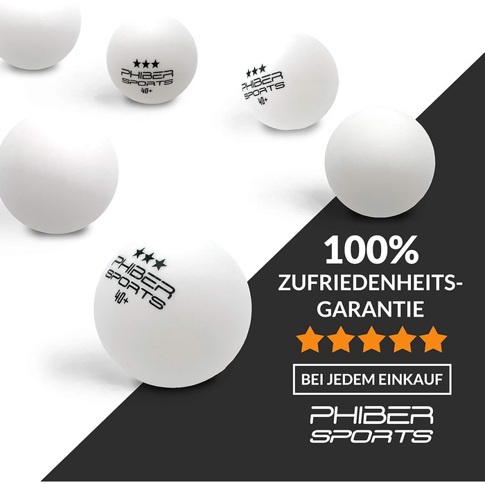 Набір для настільного тенісу PHIBER-SPORTS 24 м'ячі 3 зірки 40+ Преміум - Ідеальні ігрові характеристики, для початківців, сімей та професіоналів, відповідає стандартам змагань