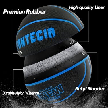 М'яч баскетбольний Fantecia, розмір 7, для дорослих, тренувальний, для гри в приміщенні та на вулиці, з насосом