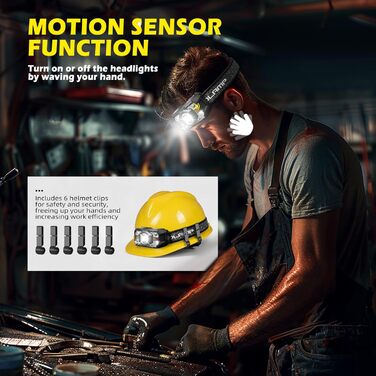 Налобний ліхтар Hyted LED, 2 шт., 2000 люменів, перезарядна батарея, 10 режимів, водонепроникний IPX5, для бігу, кемпінгу, риболовлі