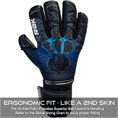 Воротарські рукавички Renegade GK Limited Edition Rogue з захистом пальців (розміри 6-11, рівень 4+). Giga Grip 4+3мм | Преміум-якість для дорослих, підлітків та дітей