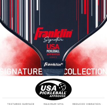 Професійна ракетка для піклболу Franklin Sports Signature Series з MaxGrit поверхнею, поліпропіленовим ядром 13 мм і 16 мм, сертифікована USAPA для турнірів
