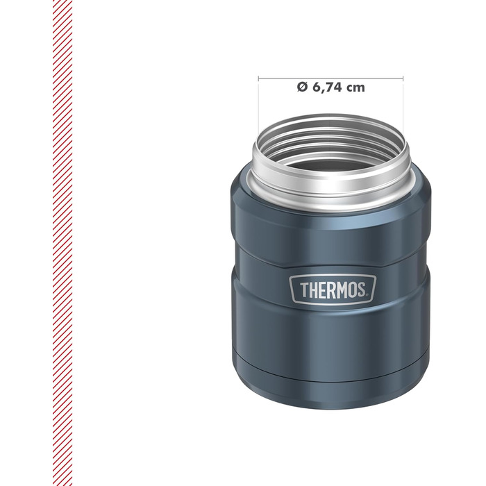 Термос STAINLESS KING 0,47л з нержавіючої сталі, чорний матовий, з ложкою, BPA-free