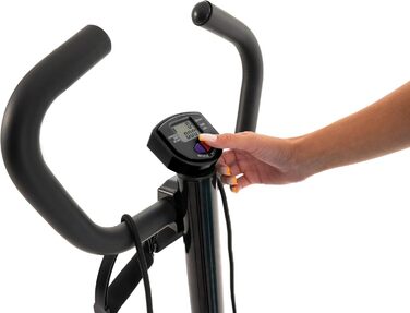 Степпер Hop-Sport HS-055S з поручнем, тренувальні еспандери, регульована висота, комп'ютер, чорний-червоний
