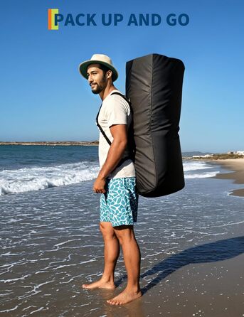 Надувний станд ап падлборд (SUP) 10.6ft з аксесуарами, антиковзаюче EVA покриття, легка сумка, насос, для дорослих та підлітків (Pfauenblau)