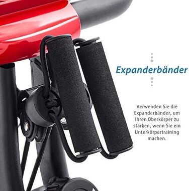 Складаний велотренажер Merax X-Bike з 10 рівнями навантаження та еспандерами, домашній фітнес-велосипед