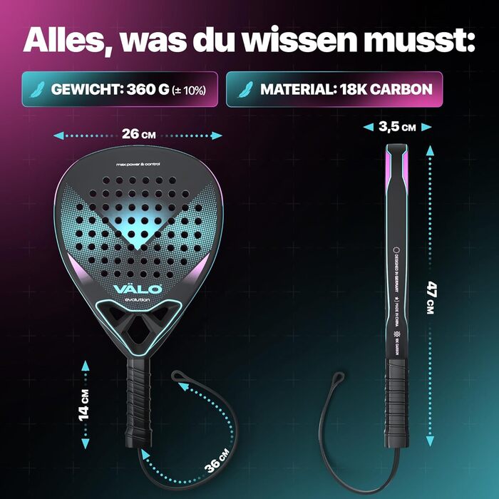 Ракетка для падел [18k Карбон, Легка] Професійна, для Турнірів, Діамант, Зручна Ручка, Унісекс + Чохол