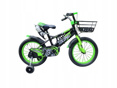 Дитячий велосипед 16 дюймів для хлопчика з кошиком, Зелений