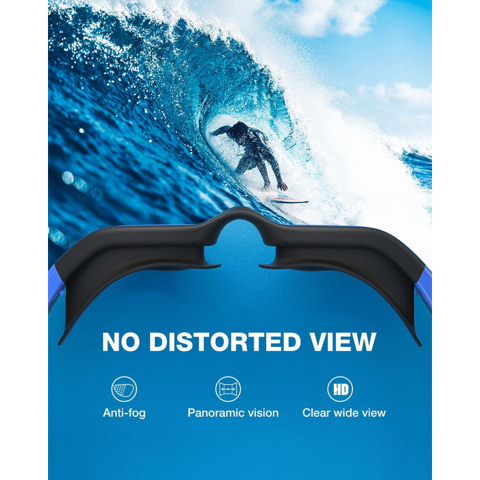 Окуляри для плавання ZIONOR G1 з поляризацією, унісекс, дорослі, жіночі, антизапітніння, 100% захист від УФ-променів, чорно-блакитні