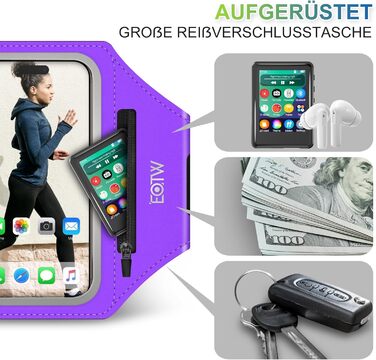 Спортивний браслет для телефону EOTW Joggen: зручна підставка для iPhone/Samsung (5.5-6.0 дюйми) з кишенькою для AirPods