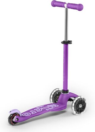 Самокат дитячий Micro Deluxe Kinder Scooter з регульованим кермом, світлодіодні колеса, фіолетовий