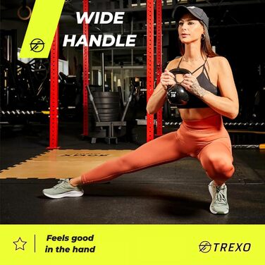 Гиря чавунна TREXO з вініловим покриттям 6 кг для фітнесу та тренувань вдома і в залі