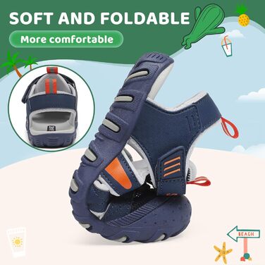 Сандалі дитячі SAGUARO для хлопчиків та дівчаток трекінгові, дихаючі, нековзкі, для походів (Сині, 38 EU)