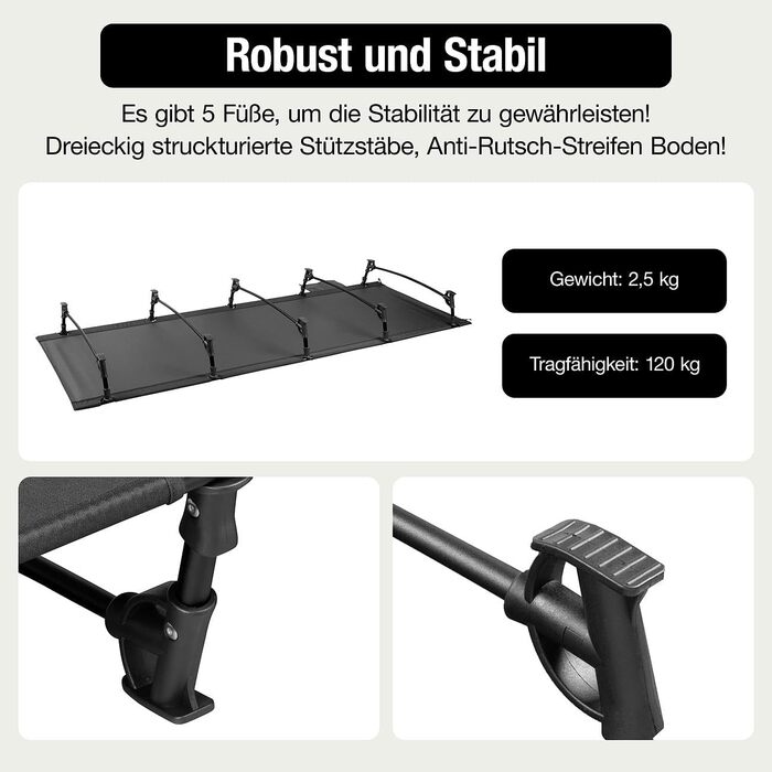 Кемпінгове ліжко Semptec Urban Survival Technology з XL-матрацом, до 120 кг, зручне, надувне
