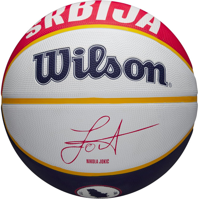 Баскетбольний м’яч Wilson №7, синьо-жовтий, універсальний