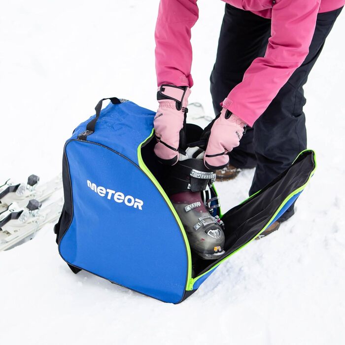 Чохол для лижних черевиків Meteor: компактна сумка для черевиків та рукавиць. Водонепроникний, легкий та міцний, ідеальний для зимових подорожей та лижного відпочинку. Сумка-рюкзак для лижних черевиків (Blue)