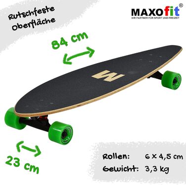 Лонгборд MAXOfit з кленовою/бамбуковою декою, різні дизайни, для початківців і досвідчених, мультяшний стиль