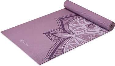 Йога мат Gaiam Premium 5 мм - Антиковзка тренувальна фітнес-мат для йоги, пілатесу та фітнесу (172,7 x 61 x 5 мм) - Колір: фіолетовий