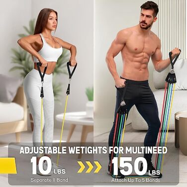 Набір фітнес-резинок Resistance Bands, 5 еластичних стрічок для домашніх тренувань, універсальні гумові еспандери для спорту