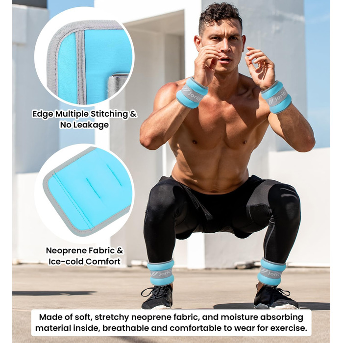 Гантелі на кісточку/зап'ястя для ніг та рук, 1/2/3/4/5/6/8/10 кг, 1 пара, блакитні