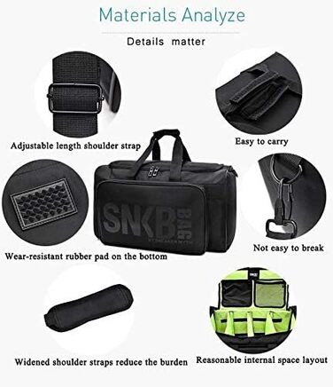 Спортивна сумка Artfilif: містка, з 3 відділеннями, для подорожей, чорна