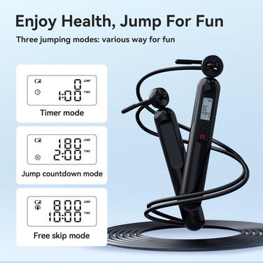 Скакалка Fitdays з лічильником, розумний вантажний канат для тренувань, регульований канат для початківців та професіоналів, Jump Rope з аналізом даних через APP, підрахунок калорій