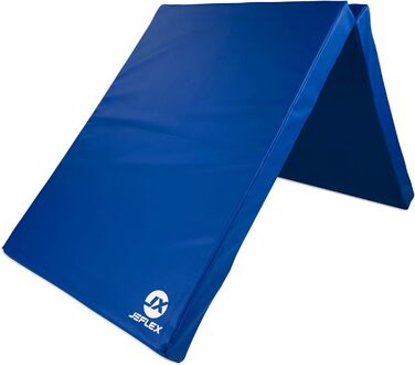 Складаний м'який гімнастичний мат Jeflex 200x70x8 см, синій, для дітей, фітнесу та ігор, німецька якість, портативний, для дитячої кімнати