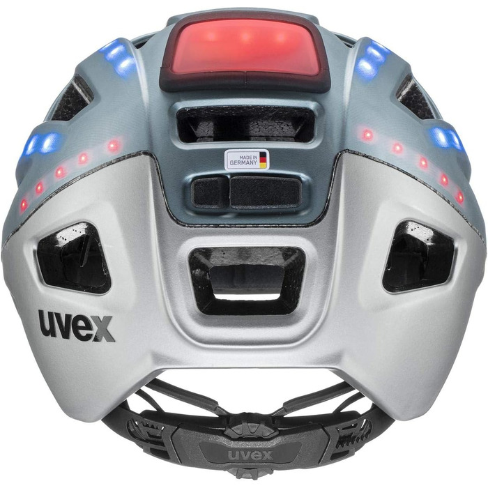 Велосипедний шолом Uvex Finale Light 2.0 з LED, для міста, жінок і чоловіків, розмір 56-61 см, синій матовий, знімна підкладка