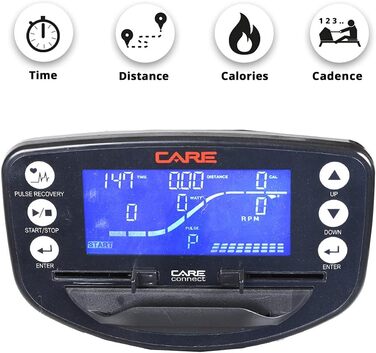 Гребний тренажер Care Fitness Jet 600-2 Care Connect, складаний, чорний, універсальний розмір
