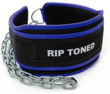 Пояс для підтягувань Rip Toned з 81 см ланцюгом, для пауерліфтингу, бодібілдингу та кросфіту, посилений, гарантія