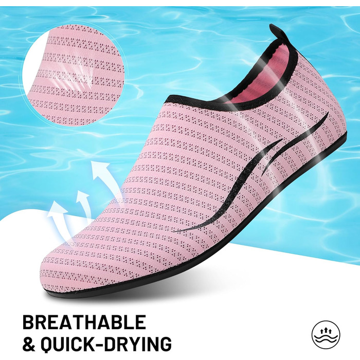 Чоботи для плавання унісекс: легкі, швидковисихаючі, для пляжу, басейну, серфінгу, йоги (36 EU, 2a Рожевий)