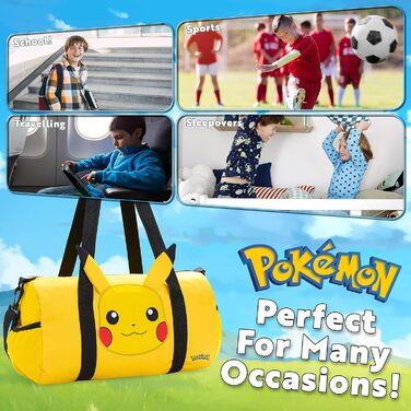 Дитяча спортивна сумка Pokemon Pikachu з 3D-вушками, дорожня сумка для хлопчиків і дівчаток, жовта, через плече, для басейну та спорту