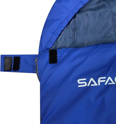 Спальний мішок для кемпінгу – 3 сезони, теплий та холодний клімат, легкий, простий у використанні, з компресійним мішком для дорослих та дітей, для подорожей на природі (Темно-синій)