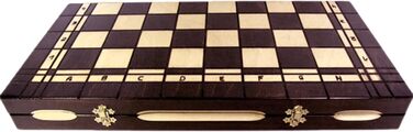 Дерев'яний ігровий набір 3-в-1 ChessEbook: шахи, шашки, нарди, 52х52 см, складаний, ручна робота