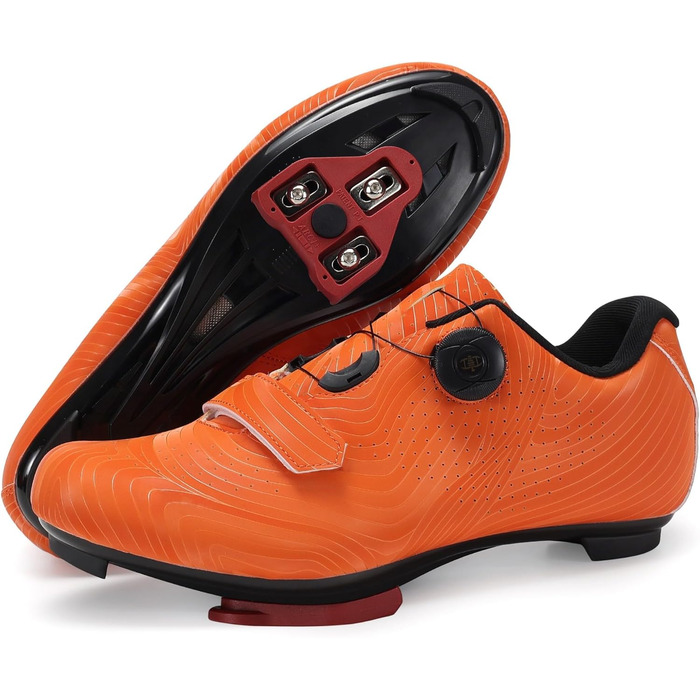 Велосипедні шкарпетки Milazzo для чоловіків – для шосе, MTB та велотренажери – дихаючі велосипедні шкарпетки, сумісні з педалями SPD, SPD-SL та Look Delta (червоний оранжевий, 47 EU)