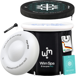 Ice Pod XL (80 см Ø) - складане ізольоване крижане ведро для холодної терапії, портативна ванна з ThermoDome, кришкою та термометром