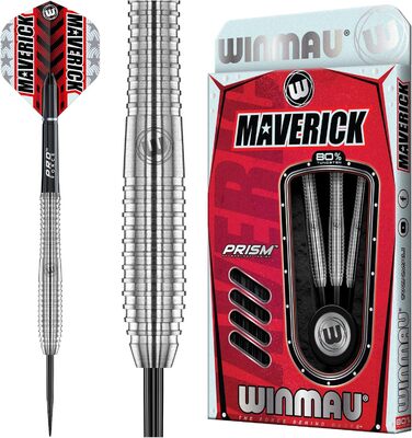 Професійний набір дартс WINMAU Maverick 21 г, сталевий наконечник, вольфрам, з крилами та стрижнями