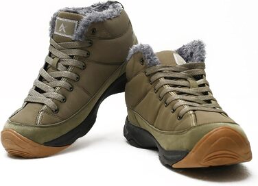 Зимові черевики Azooken для чоловіків та жінок, теплі трекінгові черевики для походів, водонепроникні зимові черевики, розміри 36-48 (41 EU, Army Grün)