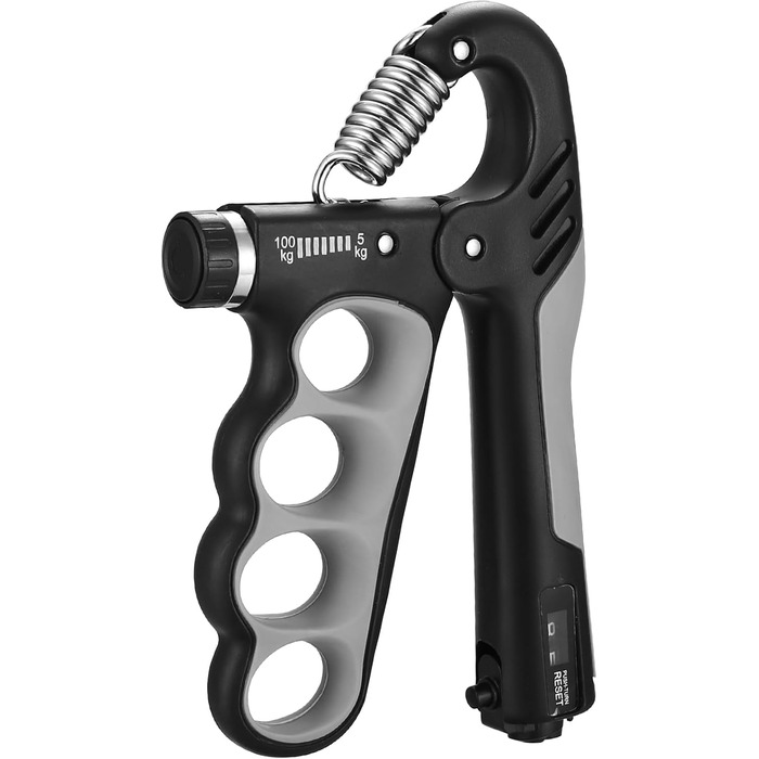 Регульований ручний тренажер для зміцнення рук та пальців, 5-100 кг, сірий, для тренувань