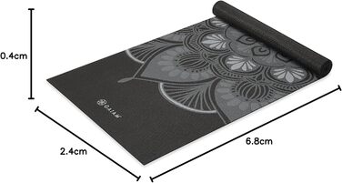 Двосторонній йога-мат Gaiam Mystic Ink, нековзкий килимок для йоги, фітнесу, 6 мм