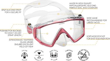 Маска для снорклінгу Cressi Liberty Triside SPE, Clear/Rose Gem, універсальний розмір
